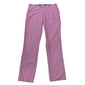Peter Millar Pink Chino Pants Mens 38 x 35 Flat Front Cotton Golf Casual